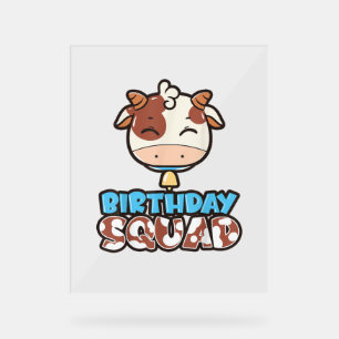 Kuh Birthday Squad Cattleman Bauer Tagesthema Par Acrylschild