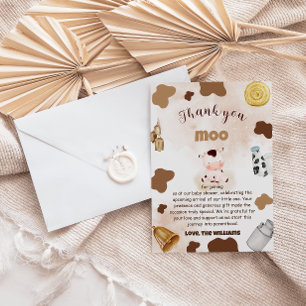 Kuh Boho Rustikale Babyparty Dankeskarte
