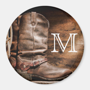 Kuh Boy Boost Spur Country Monogram Initial Magnet