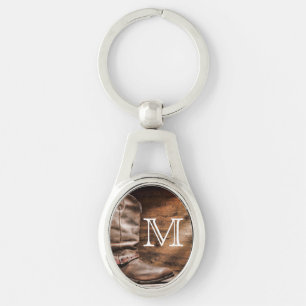 Kuh Boy Boots Spur Country Rope Holz Schlüsselkett Schlüsselanhänger