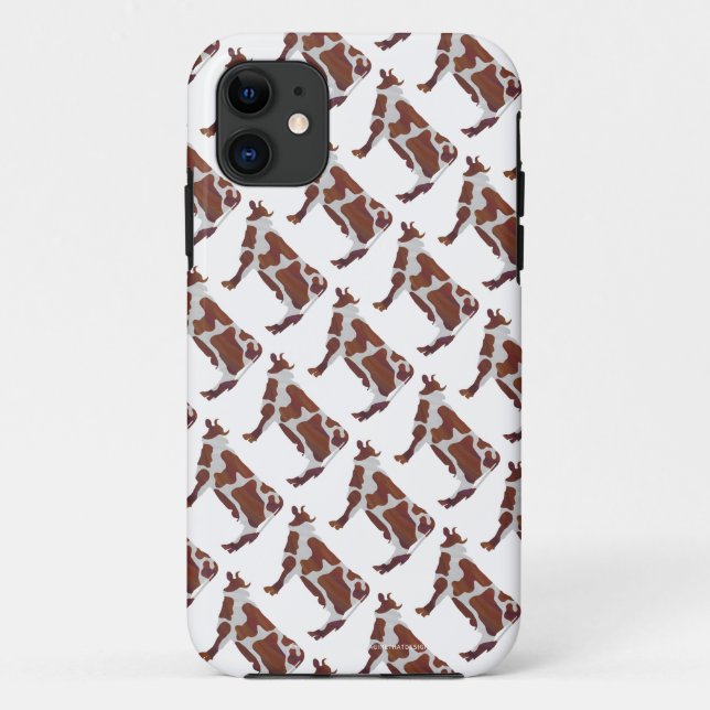 Kuh Braun und Weiße Silhouette Case-Mate iPhone Hülle (Rückseite)