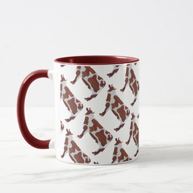 Kuh Braun und Weiße Silhouette Tasse (Links)