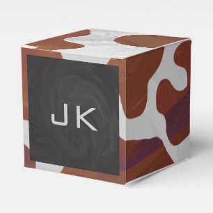 Kuh Braun-Weißes Monogramm Geschenkschachtel