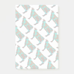 Kuh Brown und Aquamarine Silhouette Post-it Klebezettel