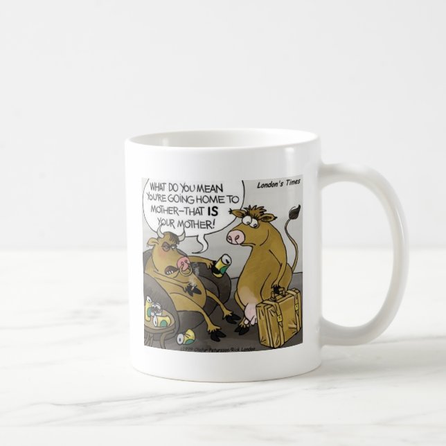 Kuh Bull Scheidung Funny Cartoon Geschenke & T-Shi Tasse (Rechts)