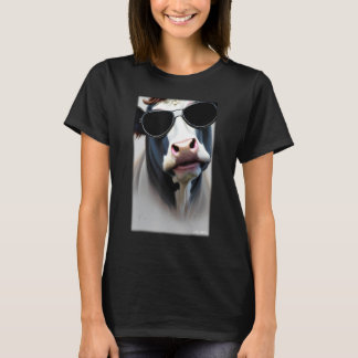 Kuh Bulle Sonnenbrille Tierwelt Kuhkopf Tiere T-Shirt