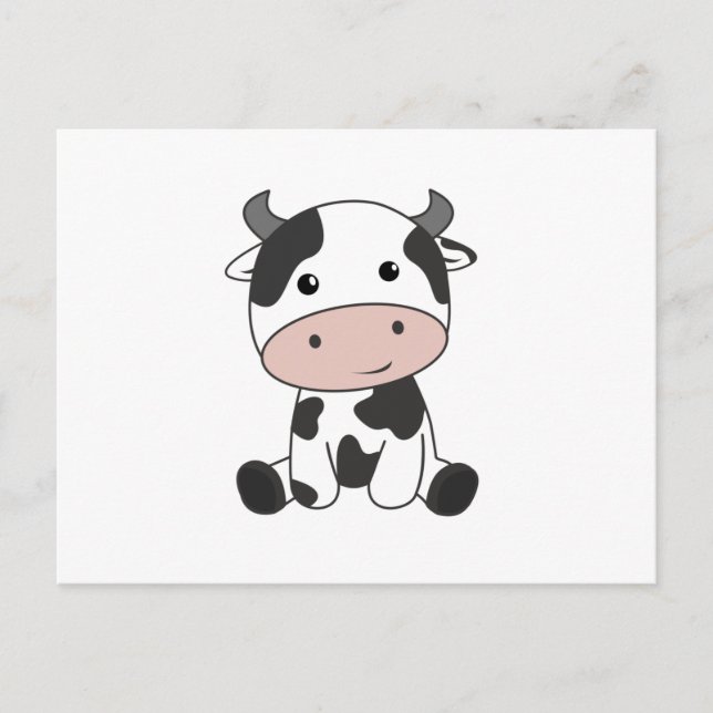 Kuh Calf Baby Kuh Patches Niedlich Postkarte (Vorderseite)