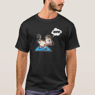 Kuh Calf Yoga Posen Sport Gymnastik Ohm Herzschlag T-Shirt