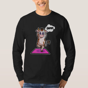 Kuh Calf Yoga Posen Sport Gymnastik Ohm Herzschlag T-Shirt