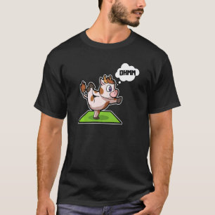 Kuh Calf Yoga Posen Sport Gymnastik Ohm Herzschlag T-Shirt