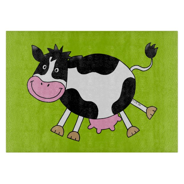 Kuh des lustigen Bauernhofes Schneidebrett (Vorderseite)