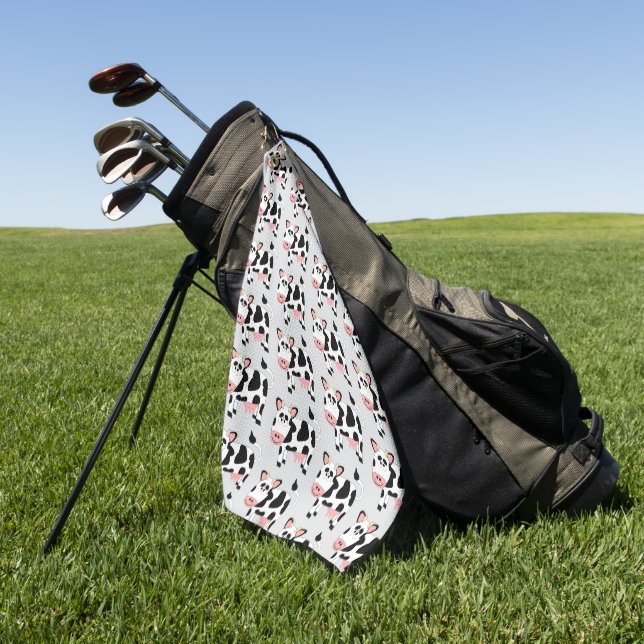 Kuh Design Hintergrund in beliebiger Farbe Golfhandtuch (Gras)