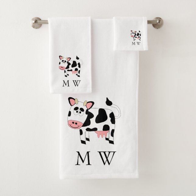 Kuh-Design Monogramm Badhandtuch Set (Insitu)