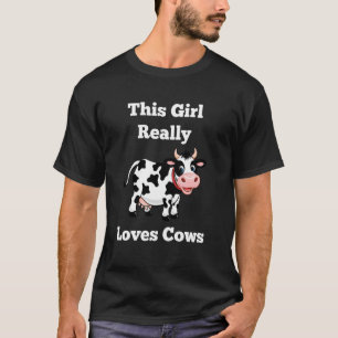 Kuh Dieses Mädchen liebt Kühe wirklich lustig T-Shirt