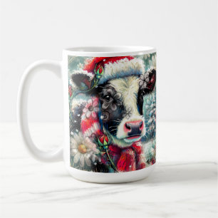 Kuh Dreaming der wärmeren Zeiten Aquamarin Rote Fl Kaffeetasse