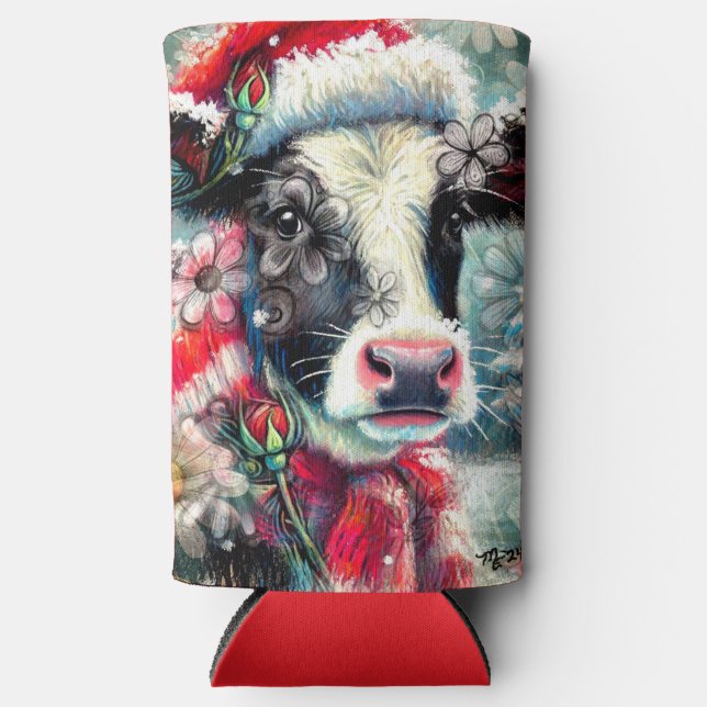 Kuh Dreaming der wärmeren Zeiten Aquamarin Rote Fl Selters Dosenkühler (Vorderseite)