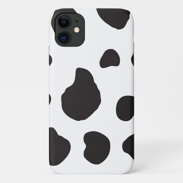 Kuh-Druck, Kuhmuster, Kuh-Spots, schwarz-weiß Case-Mate iPhone Hülle (Rückseite)