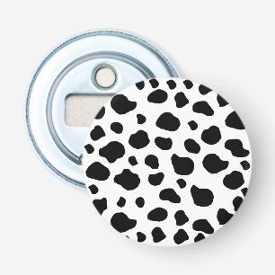 Kuh-Druck, Kuhmuster, Kuh-Spots, schwarz-weiß Flaschenöffner