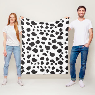 Kuh-Druck, Kuhmuster, Kuh-Spots, schwarz-weiß Fleecedecke