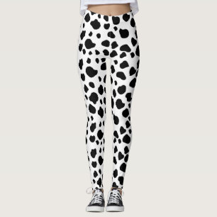 Kuh-Druck, Kuhmuster, Kuh-Spots, schwarz-weiß Leggings