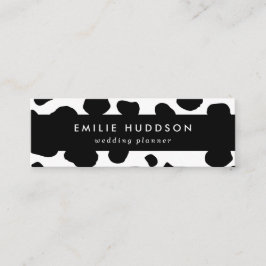 Kuh-Druck, Kuhmuster, Kuh-Spots, schwarz-weiß Mini Visitenkarte