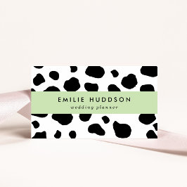 Kuh-Druck, Kuhmuster, Kuh-Spots, schwarz-weiß Visitenkarte