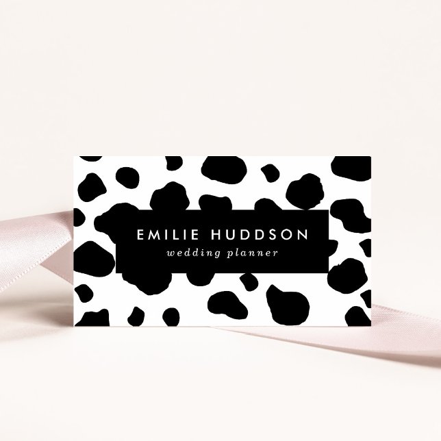 Kuh-Druck, Kuhmuster, Kuh-Spots, schwarz-weiß Visitenkarte (Von Creator hochgeladen)