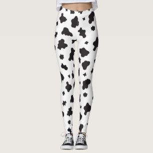 Kuh drucken schwarz und weiß leggings