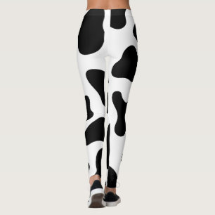 Kuh drucken schwarz und weiß leggings