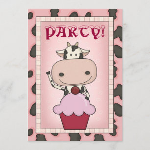 Kuh - Eiscreme-u. Eis-Skaten-Party Einladung