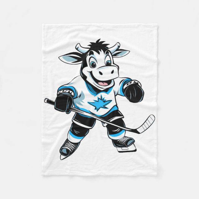 Kuh-Eishockey  Fleecedecke (Vorderseite)