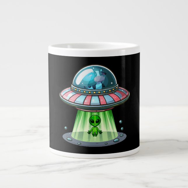 Kuh entführender Außerirdischer Jumbo-Tasse (Vorderseite)