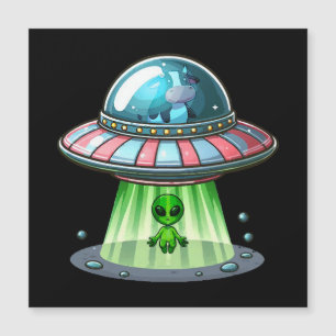 Kuh entführt Alien Magnetkarte