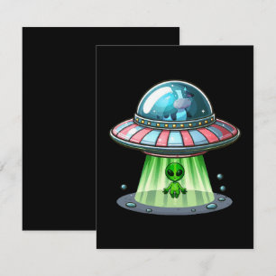 Kuh entführt Alien RSVP Karte