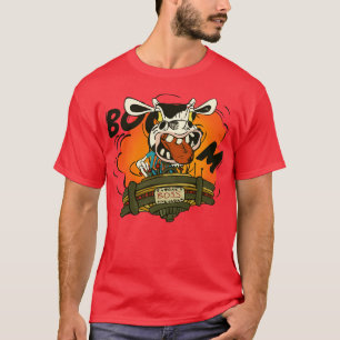 Kuh fährt mit einem fliegenden Untertassen mit Las T-Shirt