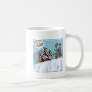Kuh Familienschnee Skifahren Funny Tasse