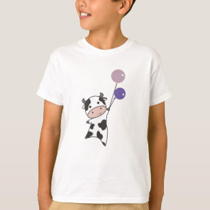 Kuh fliegt mit Balloons-Niedlichen Tieren auf T-Shirt