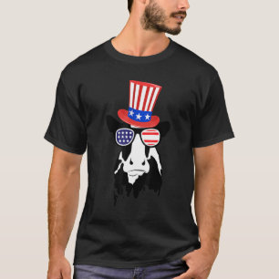 Kuh flossst wie ein Boss 4. Juli USA Sonnenbrille T-Shirt