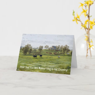 Kuh Folk Art Country Farm Moving Card Karte