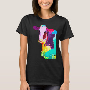 Kuh Frauen farbenfrohe Coole Rinder Mütter T-Shirt
