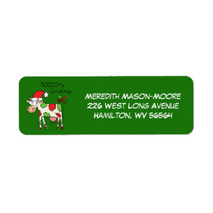 Kuh Funny Cartoon Weihnachtsfeiertag