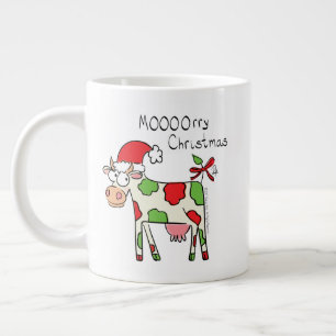 Kuh Funny Cartoon Weihnachtsfeiertag Jumbo-Tasse