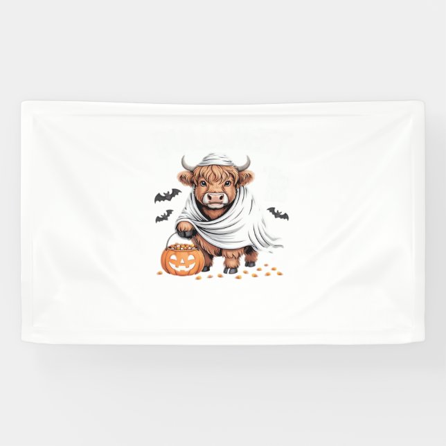 Kuh Funny Halloween Spooky Tierliebhaber Essenziel Banner (Horizontal)