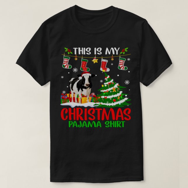 Kuh Funny Rind Weihnachten Weihnachten Niedlich We T-Shirt (Design vorne)