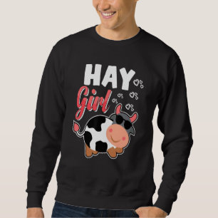 Kuh für weibliche Mädchen Bauer Milchviehhaltung Sweatshirt