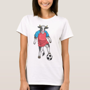 Kuh Fußballspieler Fußball Sport T-Shirt