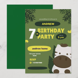 Kuh-Geburtstagseinladung – Bauernhoftier-Muh-Thema Einladung