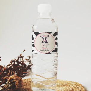 Kuh Geburtstagsfeier Wasserflasche Wasserflaschenetikett