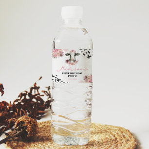 Kuh Geburtstagsfeier Wasserflasche Wasserflaschenetikett
