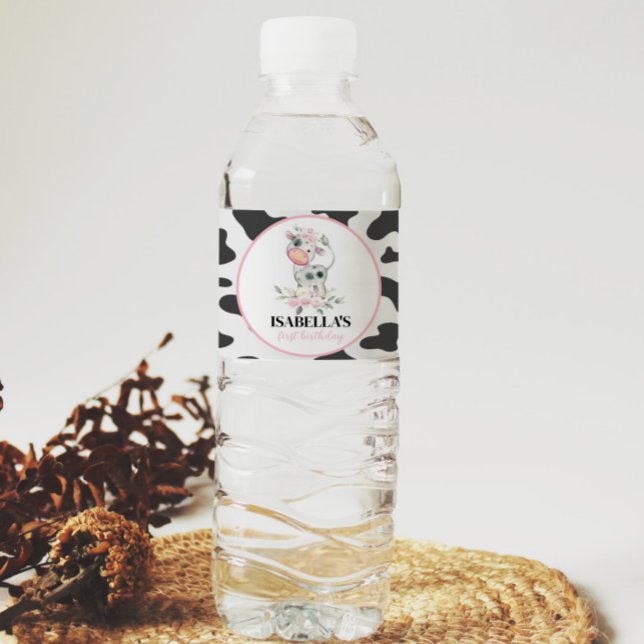 Kuh Geburtstagsfeier Wasserflasche Wasserflaschenetikett (Von Creator hochgeladen)